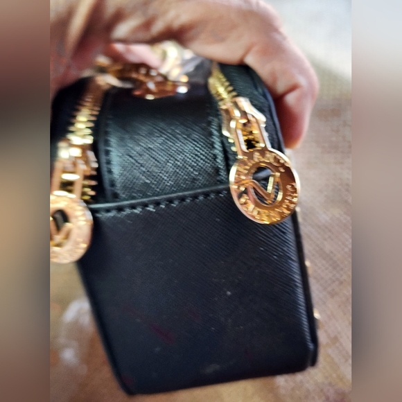 Valentino Orlandi Crossbody ITALY Camera Bag Purse Black Gold Hardware MSRP $250 - Picture 7 of 9